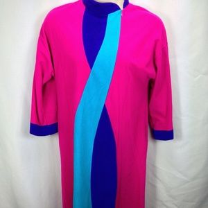 Vintage Vanity Fair Velour Robe Med Colorblock